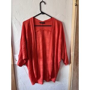 MISOOK XS Coral Open Front Textured Knit Dolman‎ Sleeve Cardigan